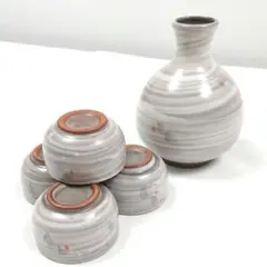 【お酒がお好きな方へ❤️】徳利 とっくり お猪口 酒器 セット 陶器 グレー