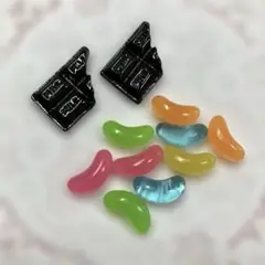 カラフルなジェリービーンズとビーズのセット