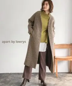 apart by lowrys◆casheep Vノーカラーウールロングコート