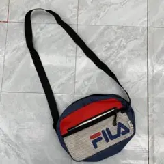 FILA ショルダーバッグ ロゴ刺繍 メッシュポケット バイカラー