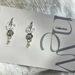 クリアシルバー ダングルイヤリング