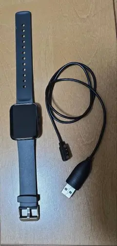 ブラック スマートウォッチ 本体 充電ケーブル付き
