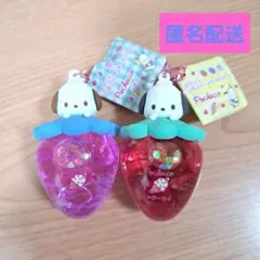 カラフルいちごドームキーホルダー２ ポチャッコ2種セット