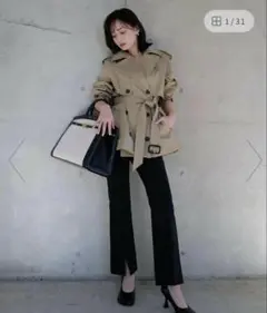anuans フロントスリットパンツ