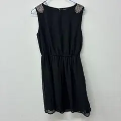ZARA ビジュー　ワンピース　黒　M ユ32