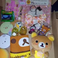 リラックマ　すみっコぐらし　など　ぬいぐるみ　ストラップ　タオル