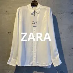 新品　レーヨン100% 落ち感てろっと　白シャツ