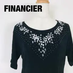 FINANCIER ビジュービーズ付 半袖 tシャツ カットソー　D3