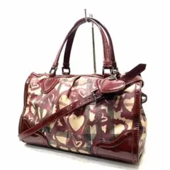 BURBERRY ハート柄 PVC 2way ボストンバッグ 4376