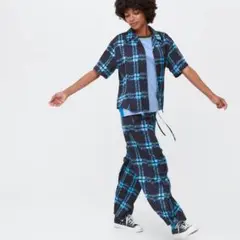 ユニクロ マルニ オーバーサイズ オープンカラー シャツ 半袖 M サイズ 青