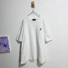 カンゴール　KANGOL ロゴ　ワンポイント　クールネックTシャツ　白　L