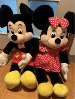 特大 ミッキー ミニー ぬいぐるみ ディズニー 当時物 レトロ セット タグ付き