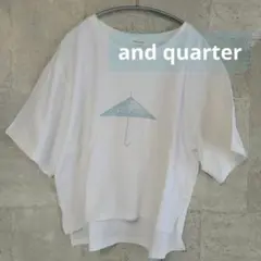 and quarter アンドクオーター　半袖Tシャツ 傘プリント　ホワイト
