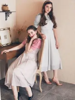 Maison de FLEUR Petite Robe ◇肩リボンプリントドレス