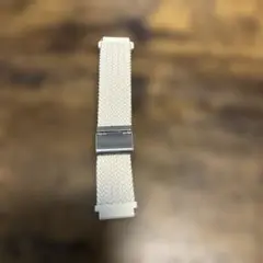 ホワイト 編み込みバンド メタルバックル20MM