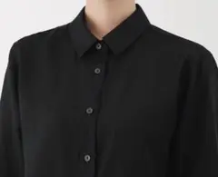 【無印良品】未使用に近い　レギュラーカラー長袖シャツ　黒XL