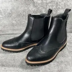 美品　saya サヤ　サイドゴアブーツ　ウイングチップ　ブラック　S