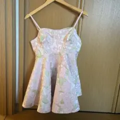 poppy JACQUARD FLARE CAMI TUNIC ピンク　花柄