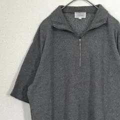 ATTU UOMO カットソー 半袖 ハーフジップ 無地 シンプル ゆったり