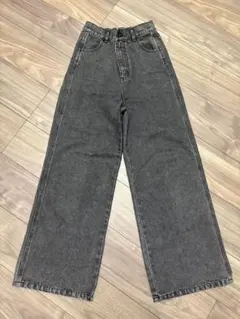 ems ダークグレー ワイドレッグデニム