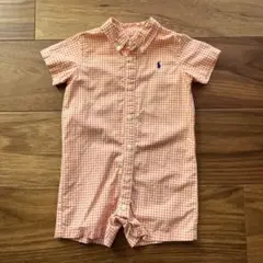 【73cm】美品 Ralph Lauren ラルフローレン チェック ロンパース