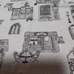 街並みイラスト綿麻生地