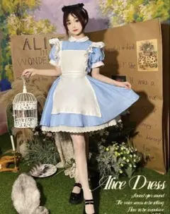アリス ドレス 膝上丈　コスプレ　ドレス XS