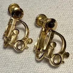 希少 レア Dior ロゴ ディオール イヤリング ゴールド ヴィンテージ