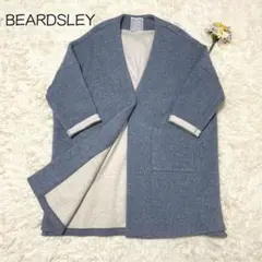 BEARDSLEY ビアズリー ノーカラーコート スカイブルー 大きいサイズ