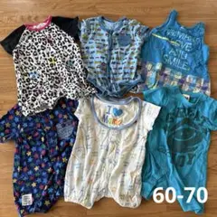 【3点セット】半袖ロンパース/60-70/まとめ売り/男の子/男児