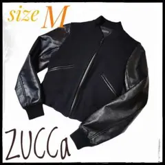 カッコいい♪ズッカショートジャケット【極美品】サイズM◇ウール◇ブラックレザー袖