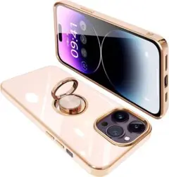 iPhone14 Pro Max ケース リング付き 6.7インチピンク