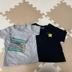 男の子90 グレー・黒Tシャツセット