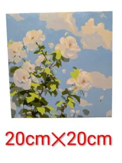 花と空のキャンバスアート 20cm