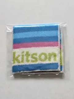 ＊ kitson キットソン　タオルハンカチ　ミニタオル　ハンカチ　ボーダー　青