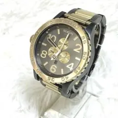 稼動品　NIXON クォーツ 腕時計 51-30 ゴールド　ガンメタ