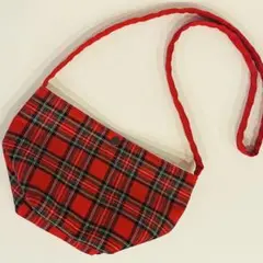 【SALE】ハンドメイド　タータンチェック　やわらか軽量ショルダーバッグ