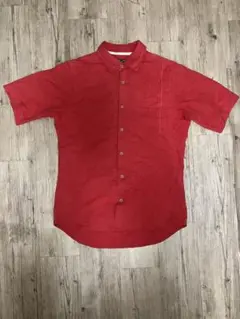 フランクリーダー赤 半袖コットンシャツ 胸ポケット付きfrankleder