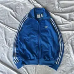 90's adidas 青 ストライプ トラックジャケット　ジャージジャケット
