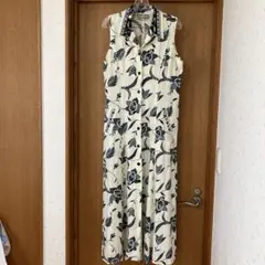 花柄ノースリーブロングワンピース