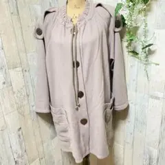 LEILIAN レリアン コート ロングコート モッズ コットン ボタン留め