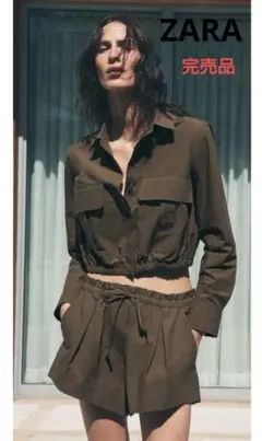 ZARA☆完売品☆新品タグ付き☆ポケット　クロップドシャツ