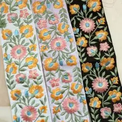 175.インド刺繍 50cm×3本セット