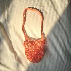 ドリンクホルダー　オレンジ　ラフィア