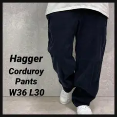 Haggar ハガー　ネイビーコーデュロイパンツ　細畝　古着　W36 L30