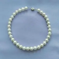 12mm玉 ✴️ 高級 花珠 本貝真珠パールネックレス ホワイト45cm12mm