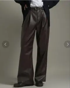 【LURAKU】Leather Wide Pants / レザーワイドパンツ