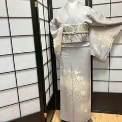 ［4386］訪問着 枝花文様 ぼかし 正絹 着物 袷
