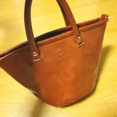 2way ブラウン ハンドバッグ フェイクレザー スタッズ 星 スター ポーチ