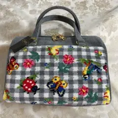 ハイジチェック ボストンバッグ グレー